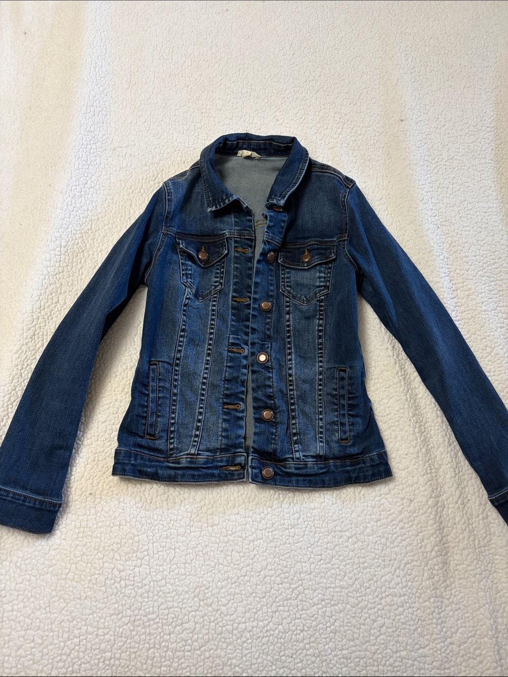 Tribal Dark Blue Denim Jacket - Women's Button-Front Jean Jacket